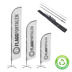 Beachflagga Haj med mast och väska